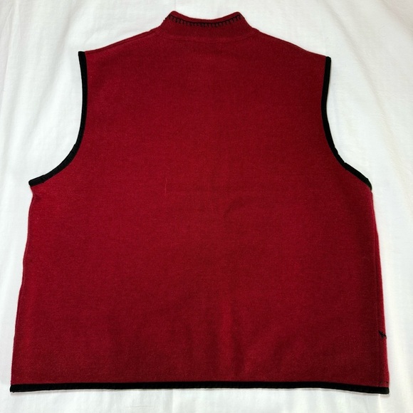 Woolrich Sweater Vest Women's XL Ruby Red Lambswool Full Zip Holiday Winter Felt - Picture 8 of 8